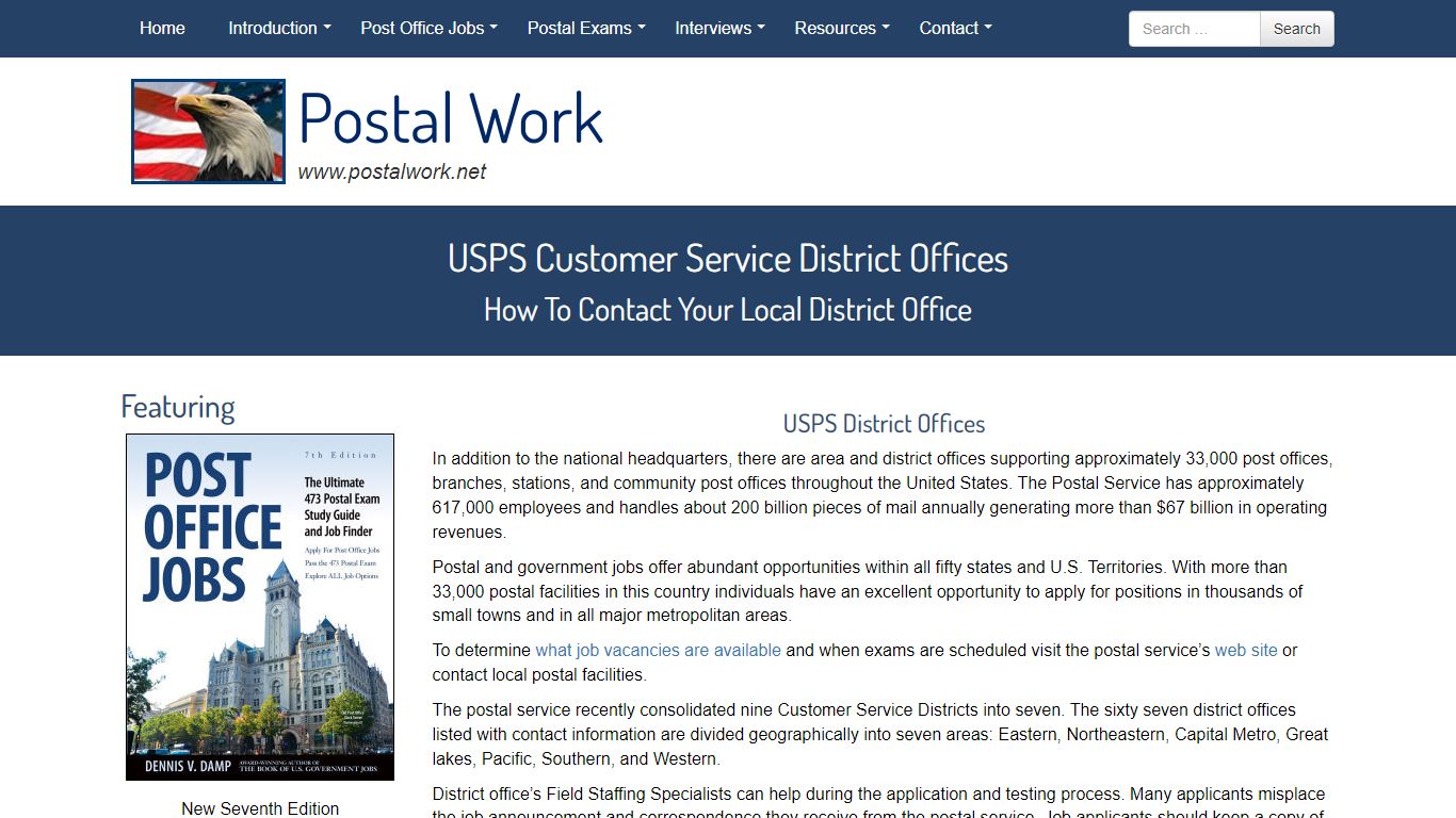 USPS Customer Service District Offices - postalwork.net